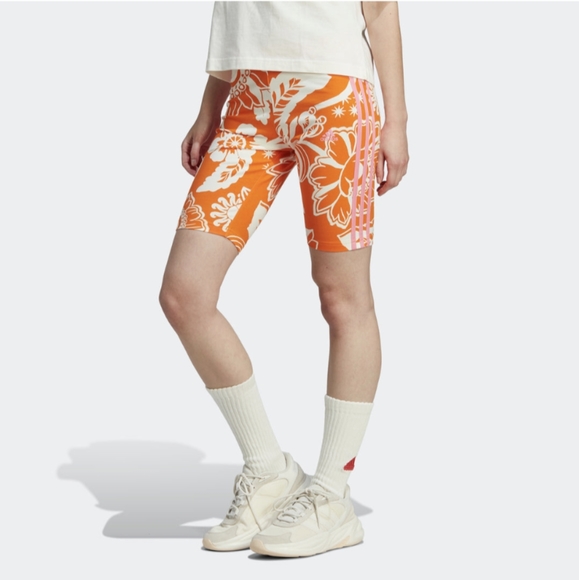 NWT FARM Rio Bike Shorts Adidas Collaboration Abstract Floral Print - Picture 4 of 4
